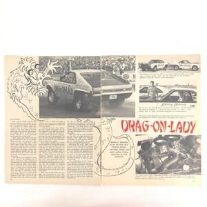 Shirley Shahan AMX Vintage Drag Racing Print Ad NHRA Performance Advertising Art